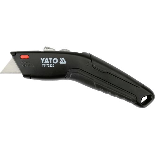 Нож монтажный с выдвижным сменным трапециевидным двойным лезвием SK5, AL+Zn, 8 лезвий YATO YT-75220
