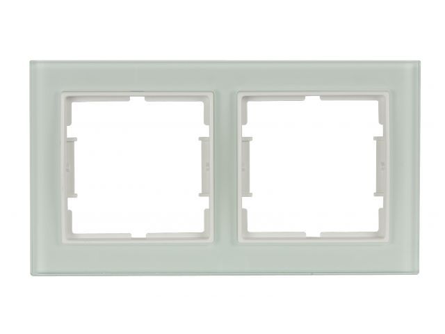 Рамка 2-ая горизонтальная белое стекло ELITRA  21708111201MUTLUSAN 21 708 111 201