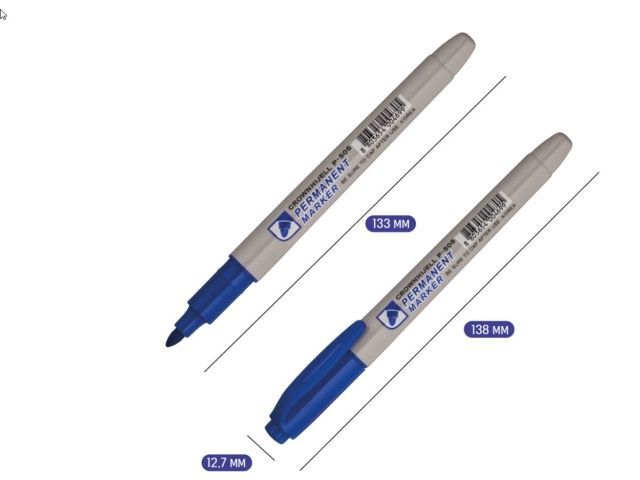 Маркер перманентный Crown "Multi Marker Super Slim" синий, пулевидный (толщ. линии 2.0 мм....CROWN P-505blue
