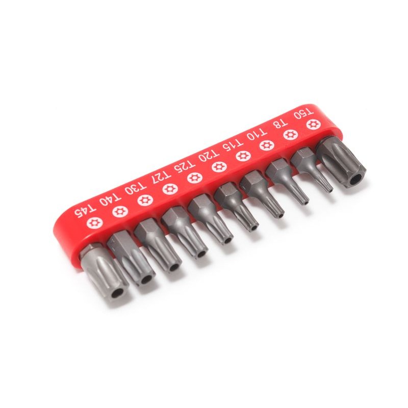 Набор бит TORX с отверстием 10пр. 1/4" (TН 7,8,9,10,15,20,25,27,30,40-25мм),в блистере Forsage F-21022T