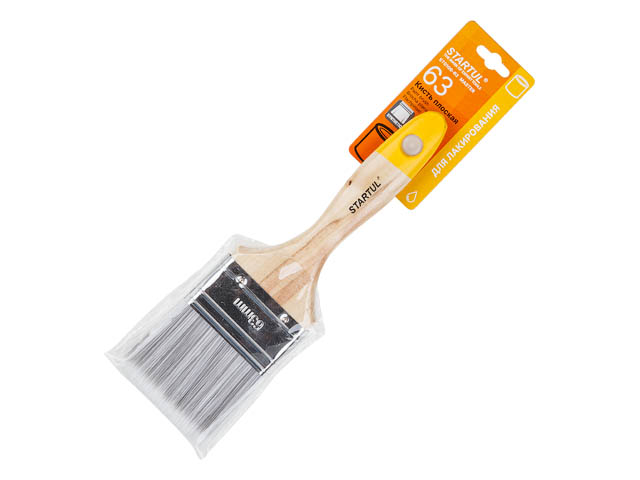 Кисть плоская 2.5"-63mm синтет. щетина (лаки)  MASTER (нанесение всех видов лака) STARTUL ST0109-63