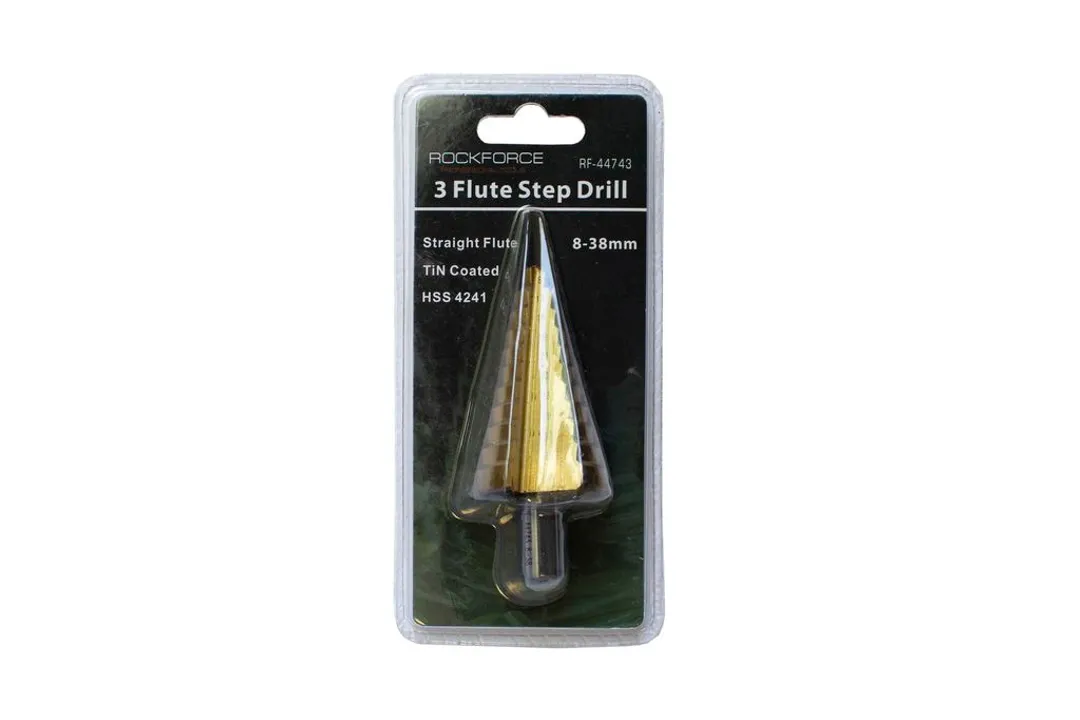 Сверло ступенчатое TIN HSS 4241 (8-38 мм) Rock FORCE RF-44743