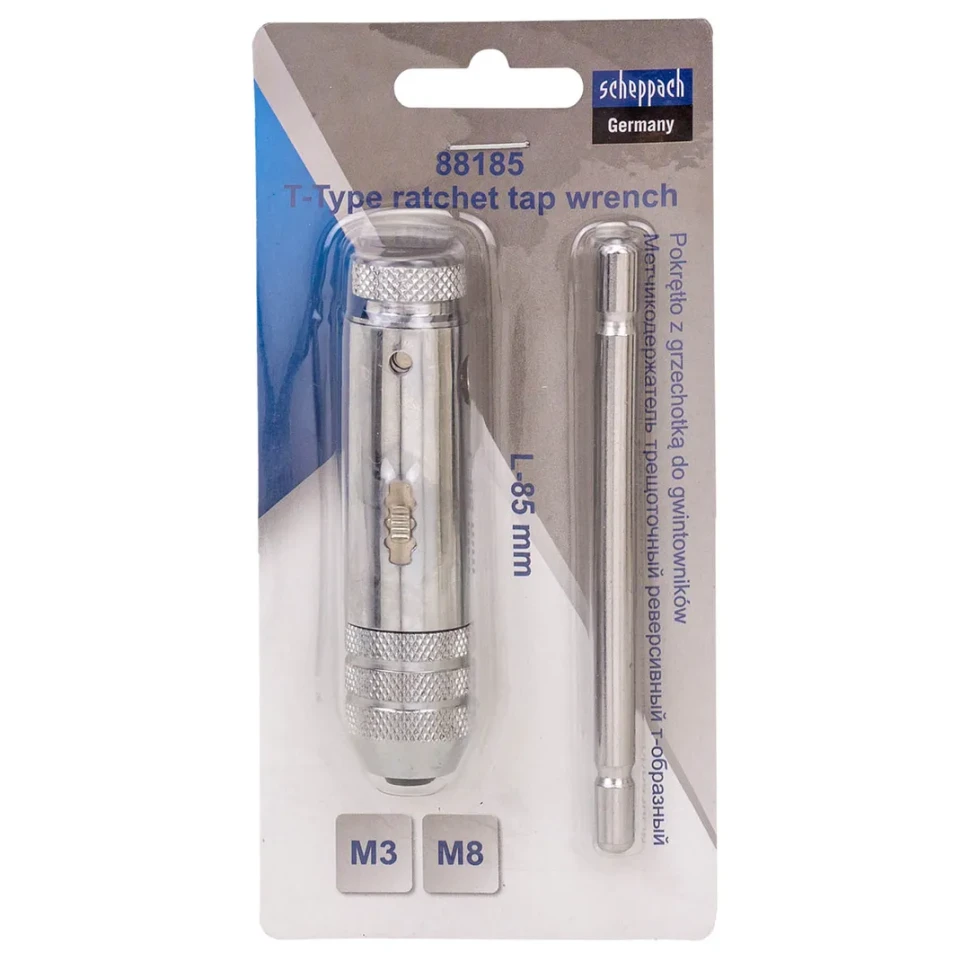 Метчикодержатель трещоточный Т-образный 85мм (М3-М8)  Scheppach Sch-88185