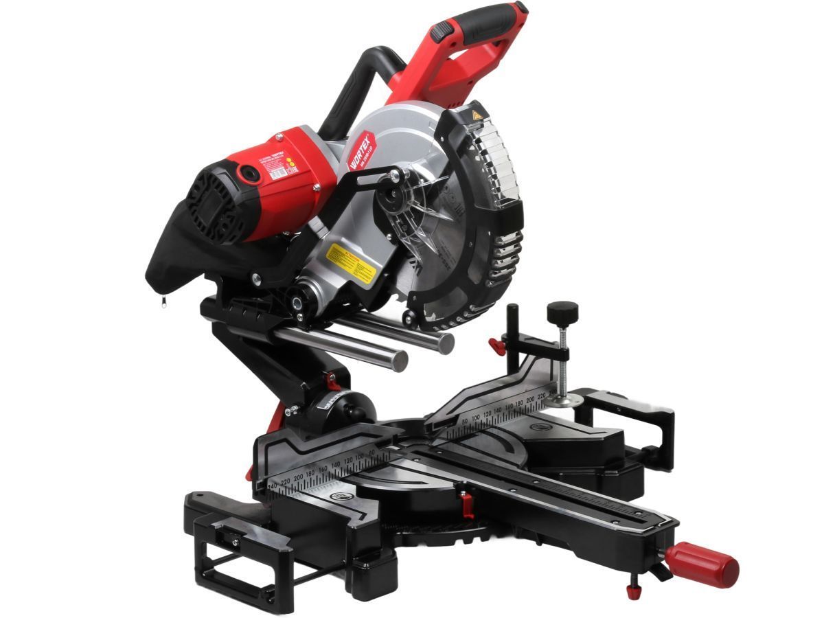 Торцовочная пила MS 2518-1 LO в кор. 1800 Вт, 255 мм, 5000 об, глуб. до 85 мм, шир. до 320 мм (1800 Вт, 255 мм, 0°x90°: 320x85 мм, теневая проекция линии реза, ременной привод,консольная протяжка) WORTEX 2329002