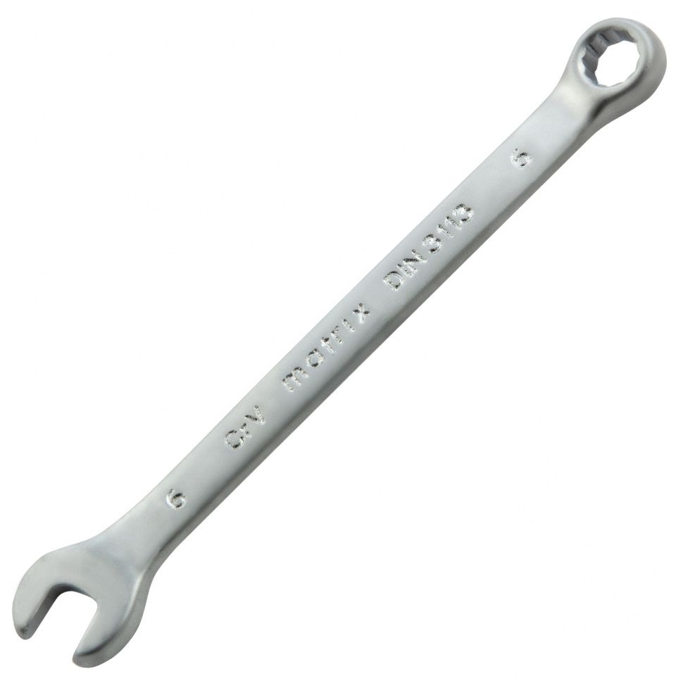 Ключ комбинированный, 6 mm, CrV, матовый хром  Matrix 15102