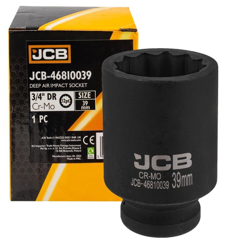 Головка ударная глубокая 3/4", 39мм (12гр.)  JCB JCB-46810039