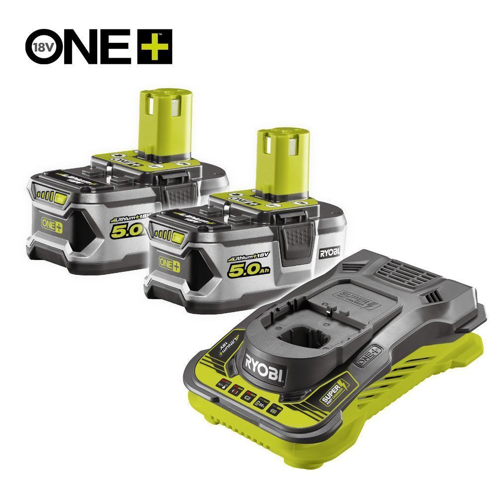ONE + / Аккумулятор 18В, 5.0А/ч, (2) с зарядным устройством 5.0А, RYOBI RC18150-250