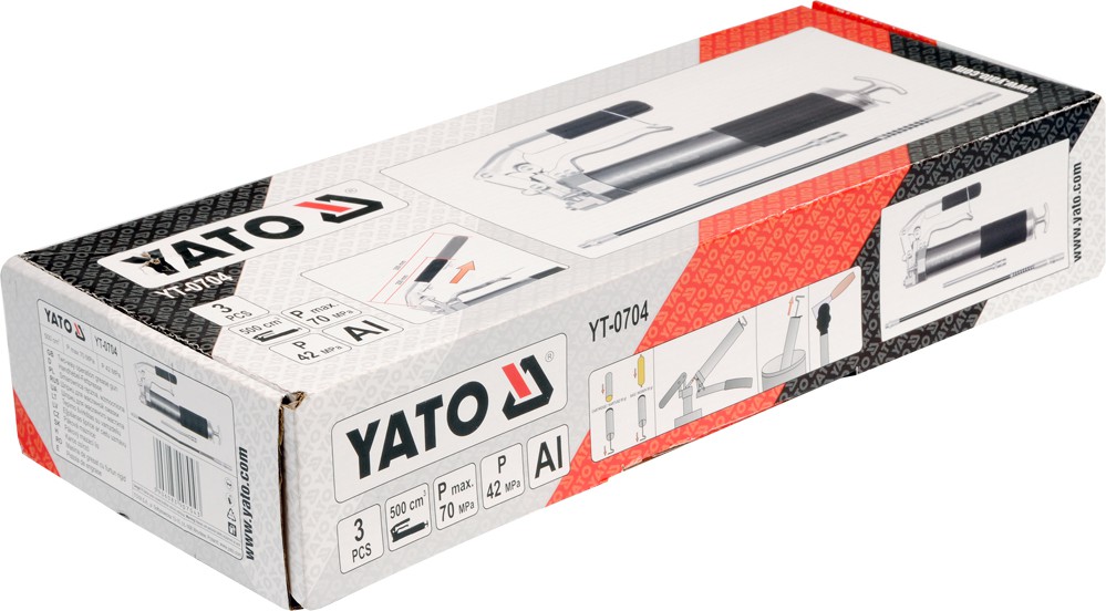 Шприц для масляной смазки 500см.куб. (42MPa) Al YATO YT-0704