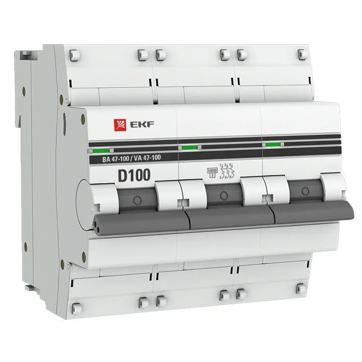 Авт. выкл. 3P 100А (D) 10kA ВА 47-100 PROxima EKF mcb47100-3-100D-pro