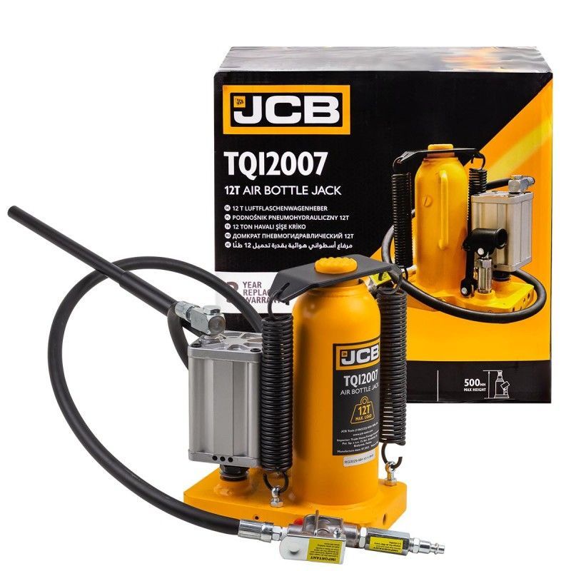Домкрат пневмогидравлический, 12т, h подхвата - 260мм, h подъема - 500мм, JCB JCB-TQ12007
