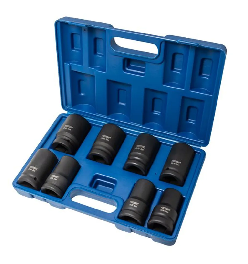 Набор головок ударных глубоких, 8пр., 1''(22,24,27,30,32,36,38,41мм), в кейсе FORCEKRAFT FK-8081MPB