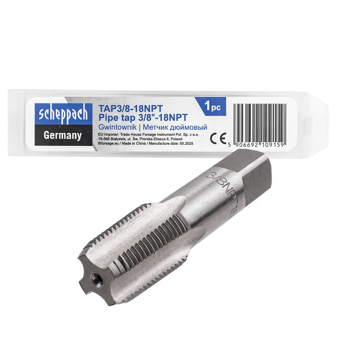 Метчик 3/8-18NPT (дюйм.)  Scheppach Sch-TAP3/8-18NPT