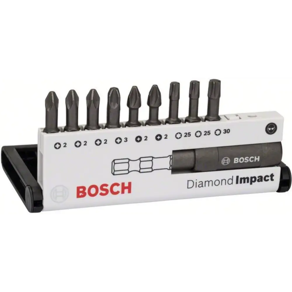 Биты ударные (9 шт./Diamond Impact) с держателем AntiShock  BOSCH 2.608.522.064
