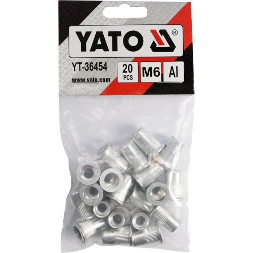 Заклепки резьбовые алюминиевые М6, 20шт  YATO YT-36454