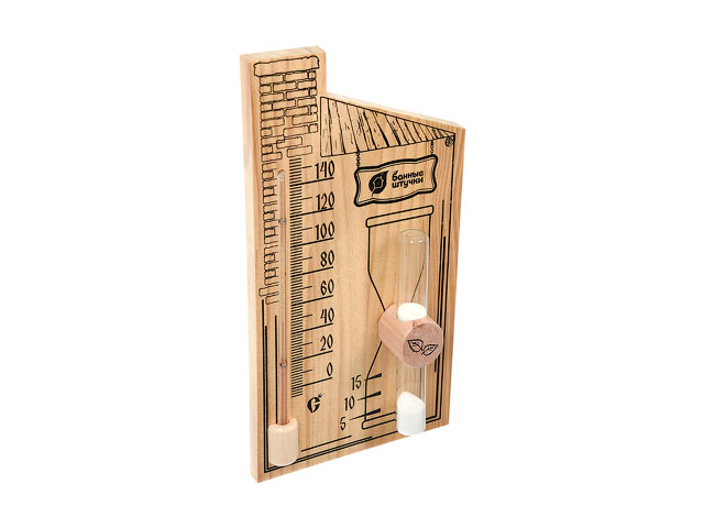 Термометр для бани и сауны с песочными часами 27.8х14х5.3 см  ...БАННЫЕ ШТУЧКИ 18036