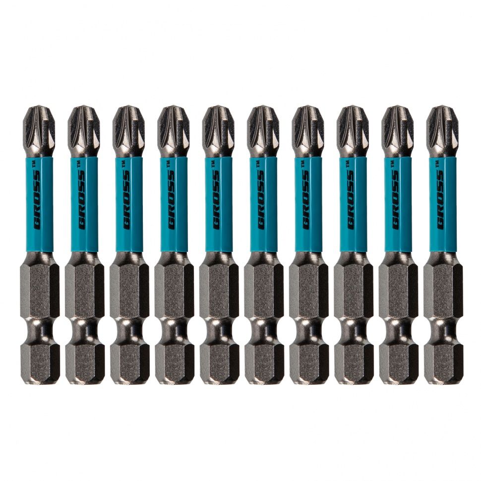 Набор бит торсионных PZ3x50 mm, для ударных шуруповертов, 10 шт. Gross 11496