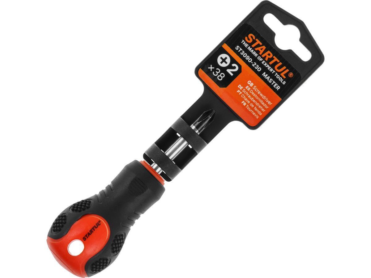 Отвертка "+" №2  38мм PH MASTER (ST3090-230) (крестовая Phillips, двухкомп. рукоятка Anti-Slip) STARTUL ST3090-230