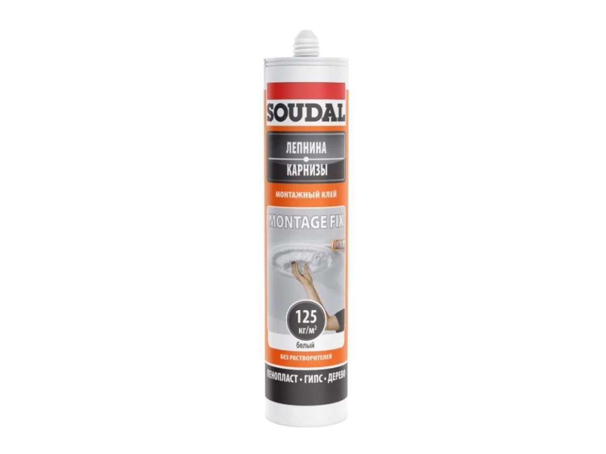 Клей монтажный Montage Fix ЛЕПНИНА КАРНИЗЫ белый 280 мл SOUDAL 120066