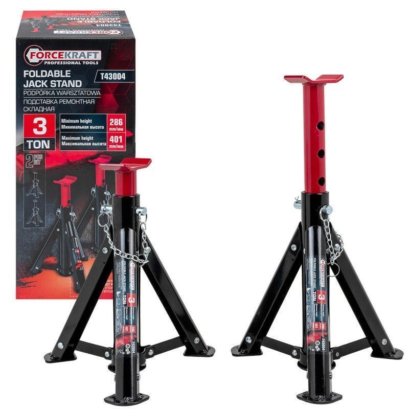 Подставка ремонтная 3т (h min 286мм, h max 401мм) (к-т 2шт.)  FORCEKRAFT FK-T43004 BIG