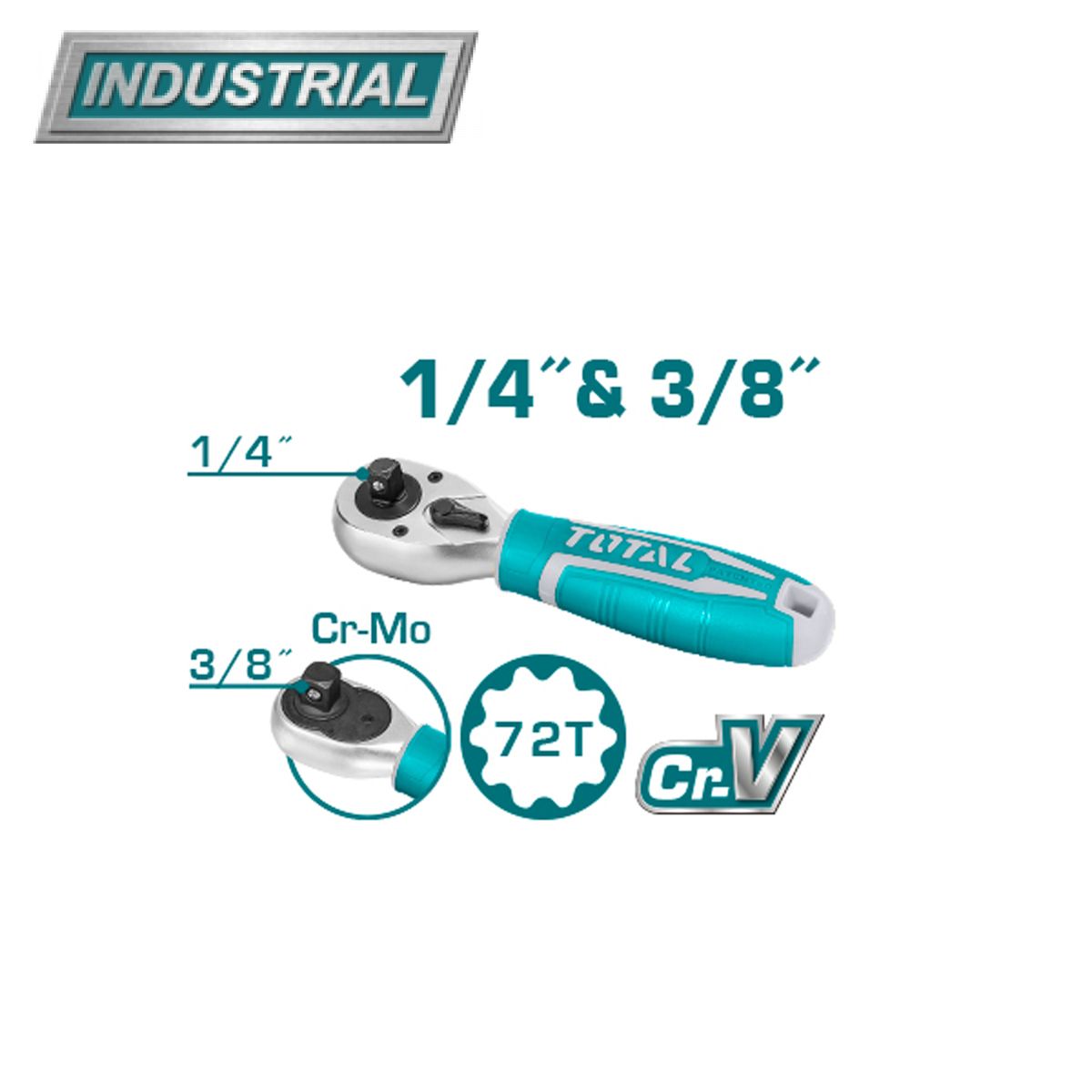 Ключ-трещотка 1/4 " И 3/8"  TOTAL THT1061438