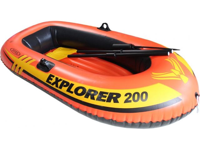 Надувная лодка двухместная Explorer 200, 185х94х41 см + весла пластик.122 см, насос ручной (от 6 лет...INTEX 58331NP