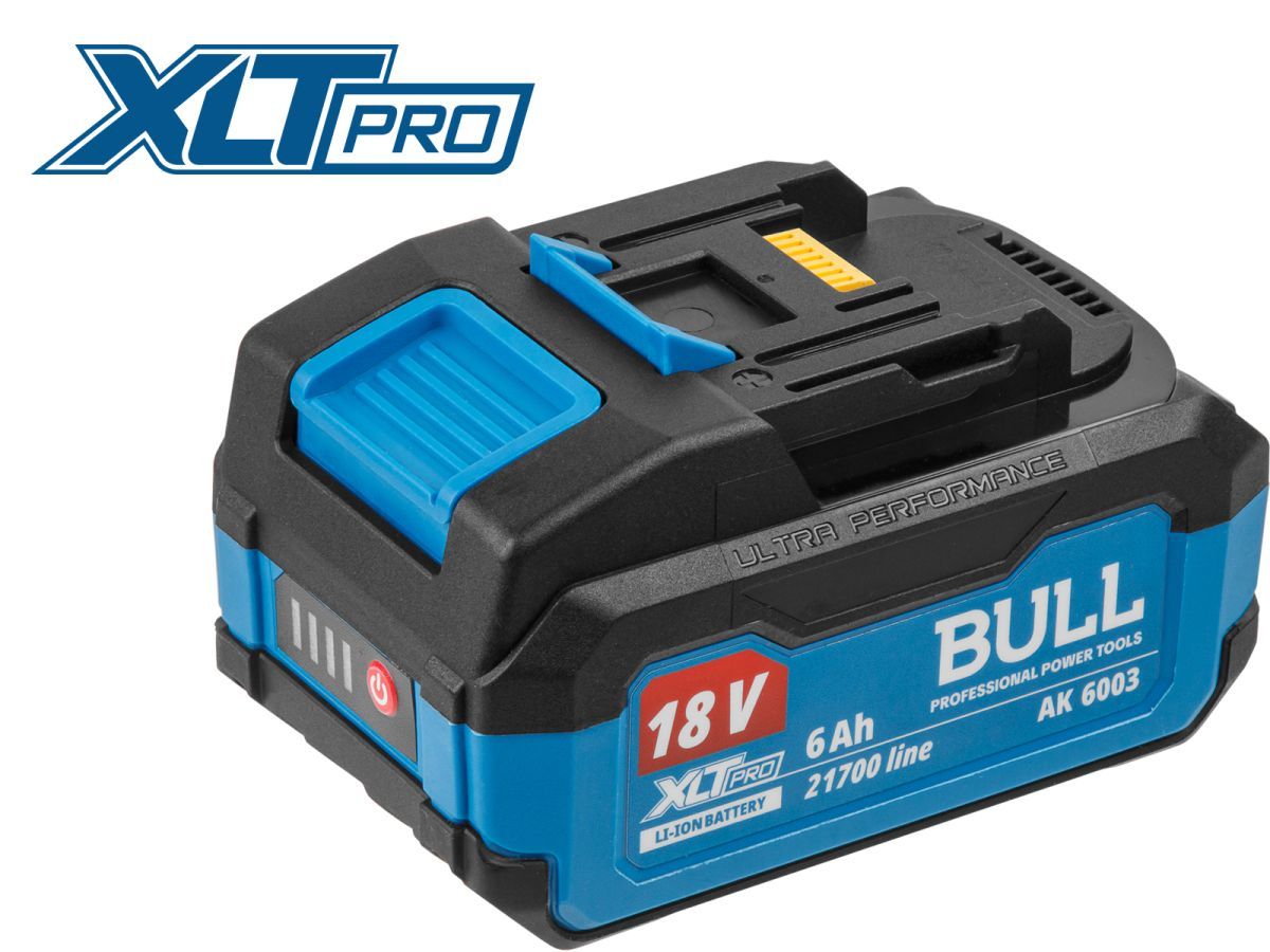 Аккумулятор BULL AK 6003 18.0 В, 21700 TAB, 6.0 А/ч, Li-Ion XLTpro (18 В, 6 А*ч, Li-ion) BULL 2329300