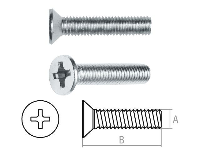 Винт М4х6 mm потай. головка, цинк, DIN 965 (50 шт в зип-локе) STARFIX SMZ1-46812-50