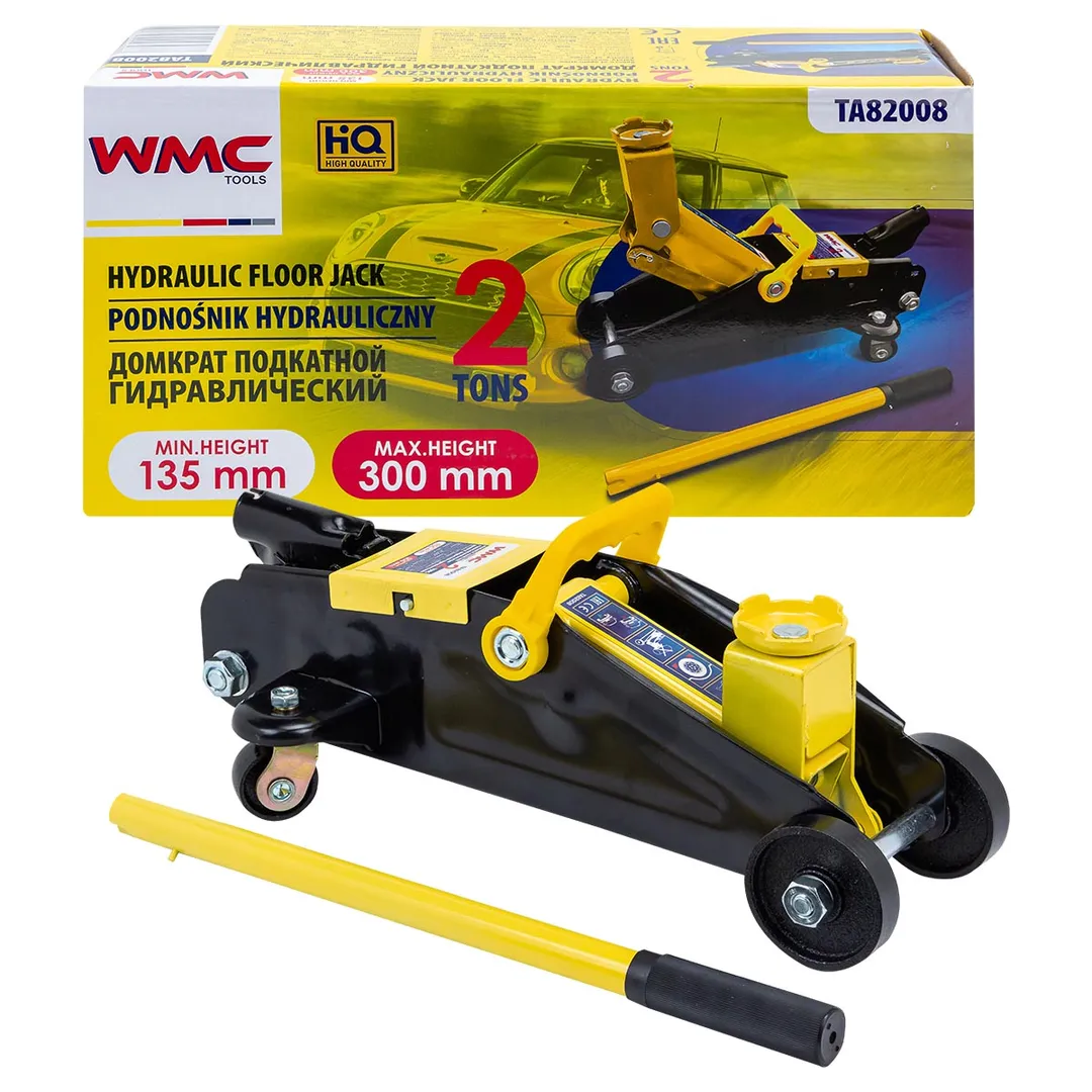 Домкрат подкатной гидравлический 2т (h min 135мм, h max 290мм)  WMC TOOLS WMC-TA82008