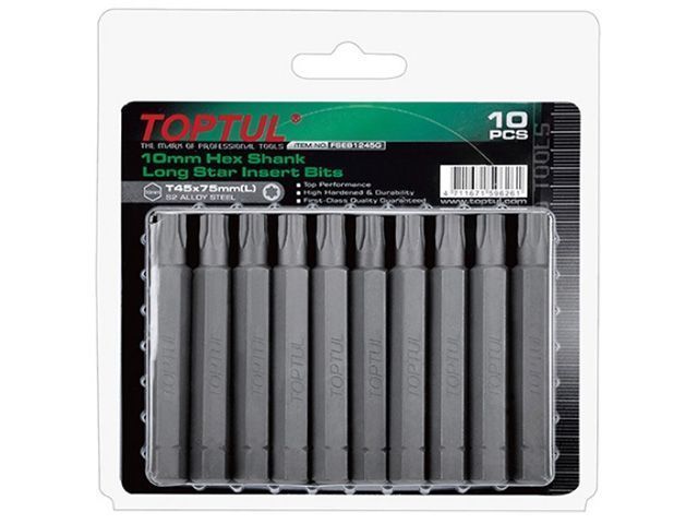 Насадка TORX T55 75мм LONG 10шт блистер TOPTUL Toptul FSEB1255G