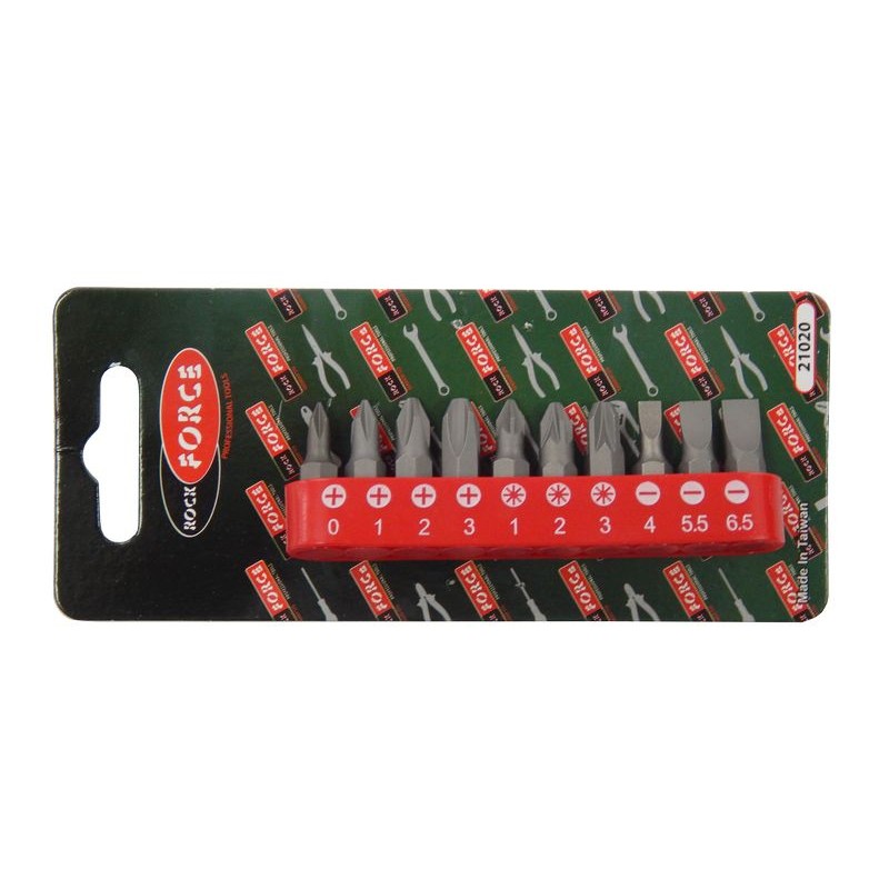 Набор бит 1/4" 10пр. PH, PZ, SL Rock FORCE RF-21020