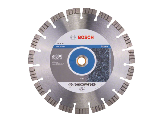 Алмазный круг 300х25.4 mm по камню сегментированный Turbo BEST FOR STONE BOSCH 2608602647
