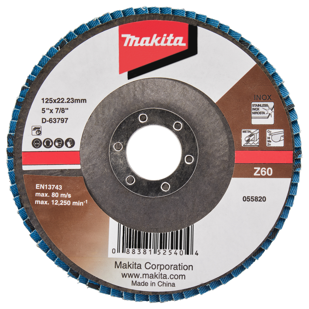 Круг лепестковый 125х22.2 мм Z60 (вогнутый/стекловолокно)  MAKITA D-63797