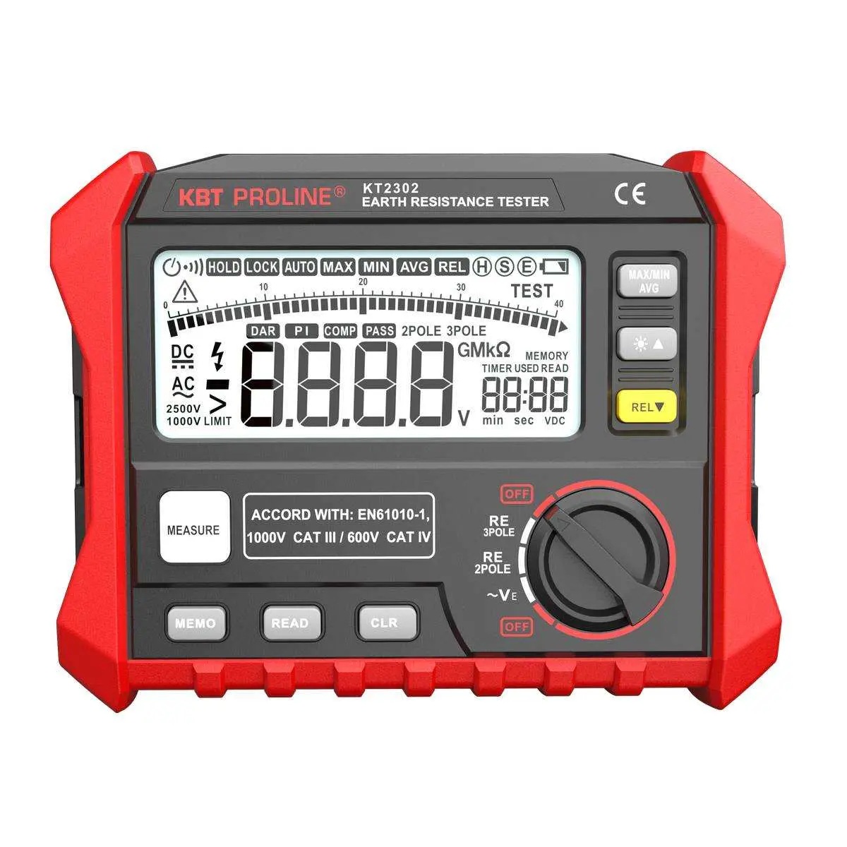 Измеритель сопротивления заземления цифровой KT 2302 серия PROLINE (КВТ) КВТ 87240