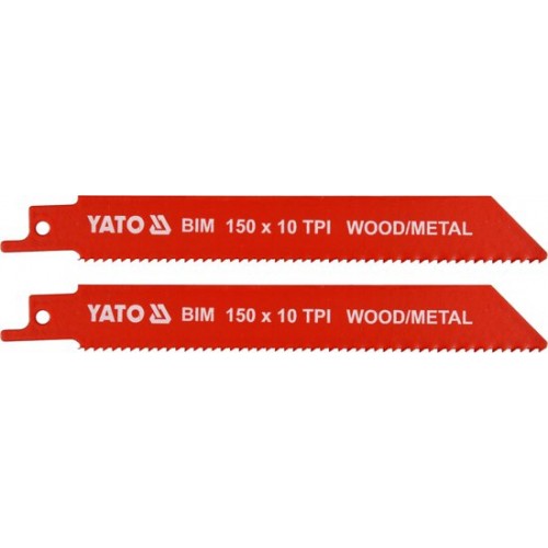 Полотна для сабельной пилы BI-METAL 150мм 10TPI (2шт)  YATO YT-33930