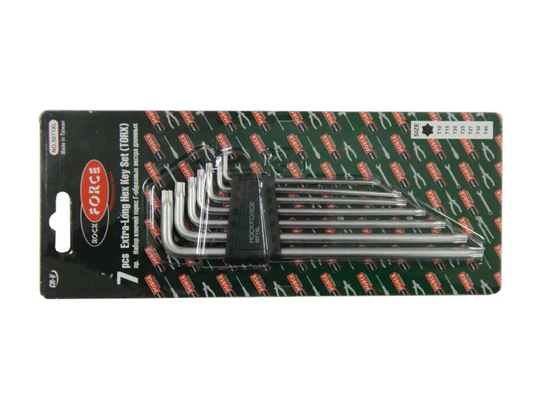 Набор ключей TORX Т10-Т40 7пр. экстра длинных Rock FORCE RF-5071XL