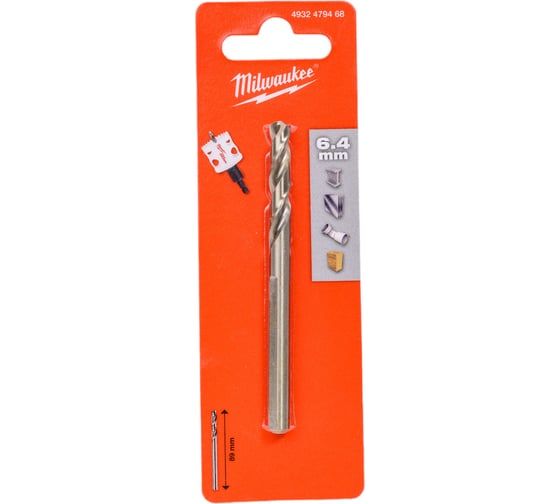 Сверло центр. 6х89мм для коронок (совм. с 49567140/49566950) MILWAUKEE 4932479468