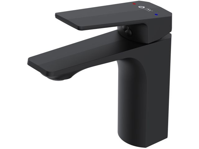 Смеситель для умывальника (Lt) D35, серия WIN (black) AV Engineering AVWIN1-BL165-110