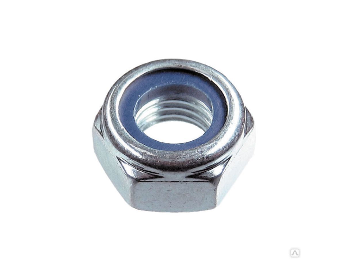 Гайка М8 со стопорным кольцом, цинк, DIN 985 (10 шт в зип-локе) STARFIX SMZ1-50736-10