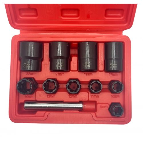 Головки под сорванные грани 9-22мм. 3/8, 1/2" (набор 11пр.) 42CrMo  ...H-D HD-06040