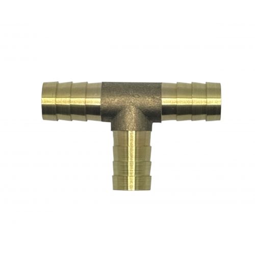 Штуцер пневматический T-образный "елочка" 12мм (латунь) H-D HD-B1286-12