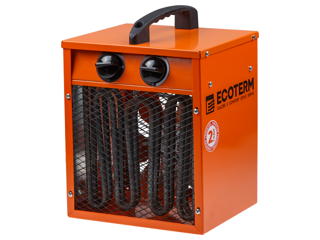 Нагреватель воздуха электрический, кубик, 2 кВт, 220 В, термостат,  ...Ecoterm EHC-02/1C
