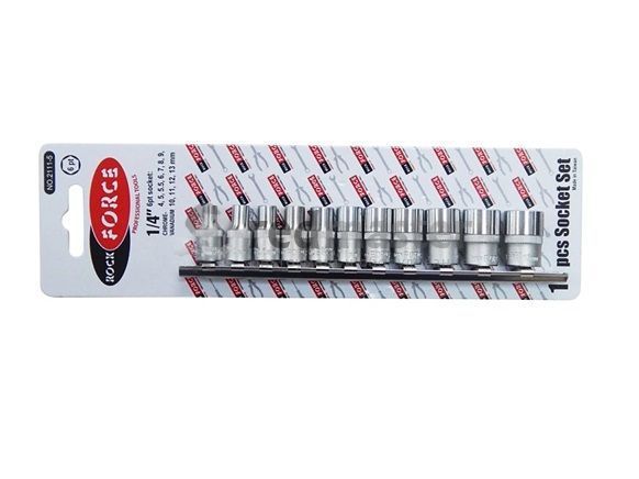 Набор головок 1/4", 4-13мм, 11пр. 6гр. Rock FORCE RF-2111-5