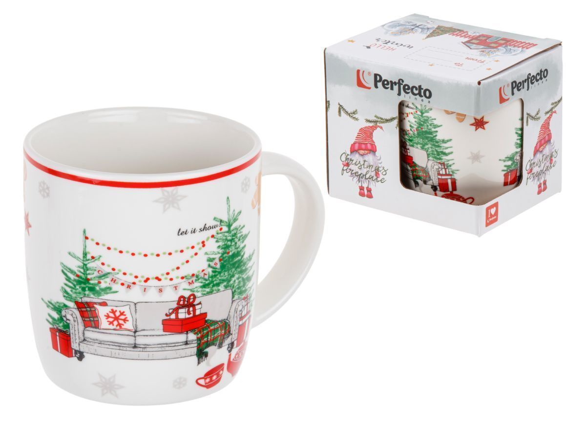 Кружка керамическая, в кор., 360 мл., WINTER TIME-4 PERFECTO LINEA 30-062624