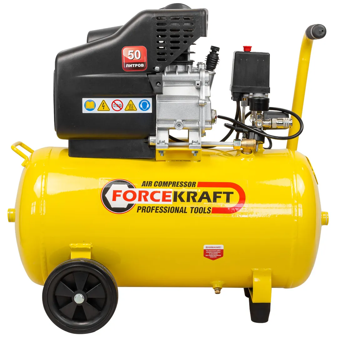 Компрессор поршневой с прямым приводом  50л, ,180л/м, 1100W, 230V, FORCEKRAFT FK-BM25/50