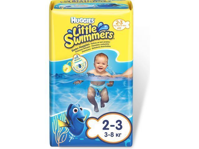 Подгузники детск. однораз. для плавания Little Swimmers 2-3 (3-8 кг) 12 шт.  5029053537795...HUGGIES 5.02905E+12