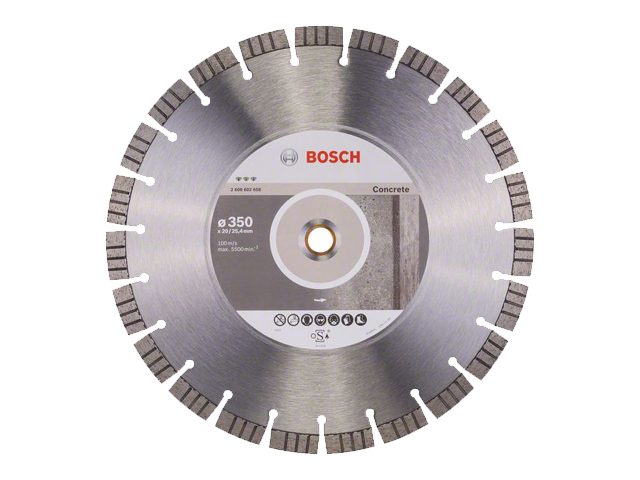 Алмазный круг 350х20/25.4 mm по бетону сегментированный Turbo BEST FOR CONCRETE BOSCH 2608602658