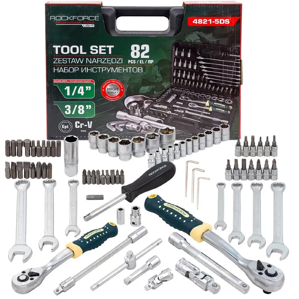 Набор инструментов 82пр. 1/4" 3/8" 6pt RockFORCE LIGHT RF LIGHT-4821-5DS