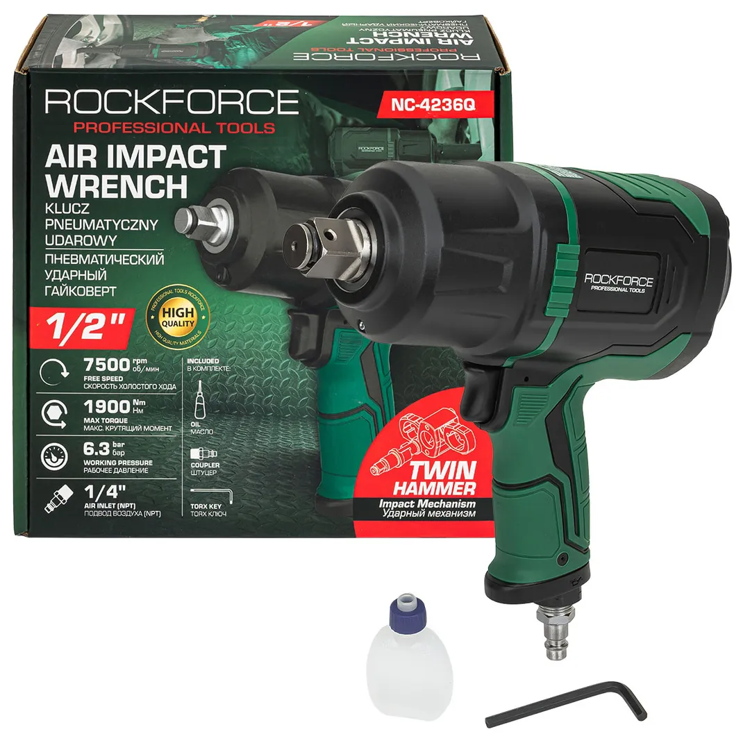 Гайковерт пневматический ударный 1/2''(1900Нм) RockFORCE RF-NC-4236Q
