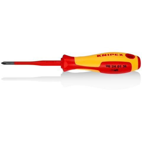 Отвертка крестовая PH1 Slim VDE 1000V, длина стержня 80 мм, L-187 мм   ...KNIPEX 982401SL