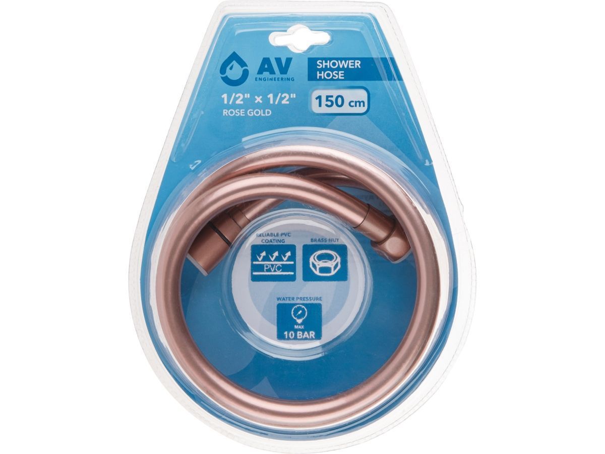Шланг душевой, PVC, 1/2" г-г 150 см, розовое золото AV Engineering AVSSS-113